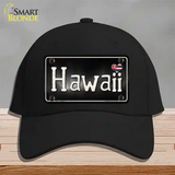 Hawaii Flag Script Novelty License Plate Hat Cotton / Black