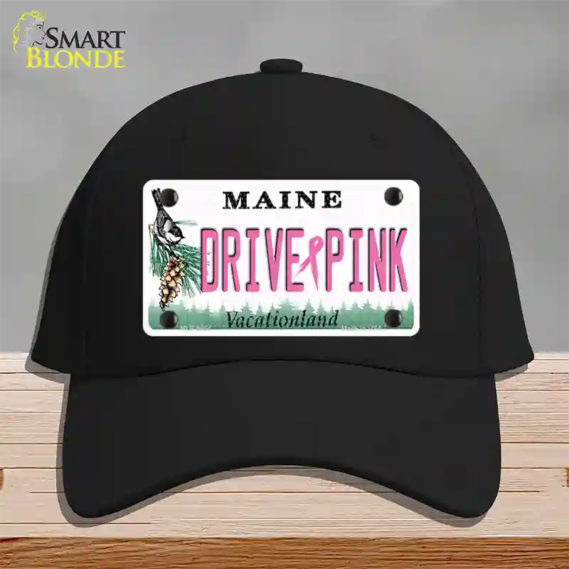 Drive Pink Maine Novelty License Plate Hat Cotton / Black