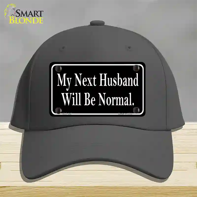 My Next Husband Novelty License Plate Hat Cotton / Charcoal