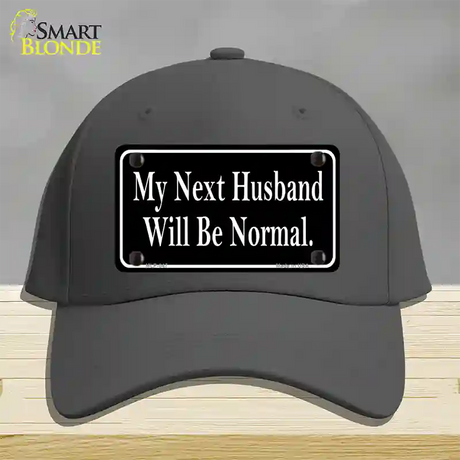 My Next Husband Novelty License Plate Hat Cotton / Charcoal