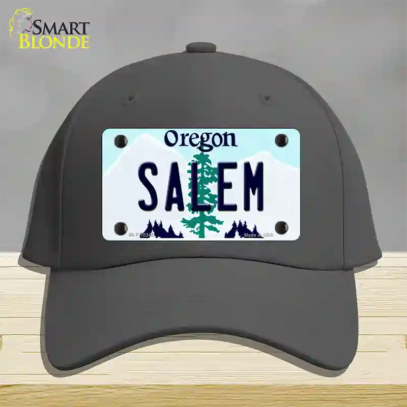 Salem Oregon Novelty License Plate Hat Cotton / Charcoal