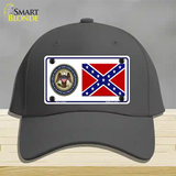 Confederate Flag Mississippi Seal Novelty License Plate Hat Cotton / Charcoal