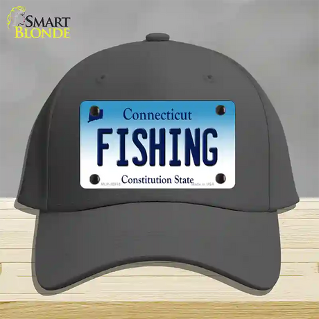 Fishing Connecticut Novelty License Plate Hat Cotton / Charcoal