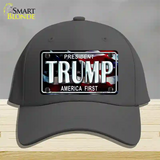 Trump America First Novelty License Plate Hat Cotton / Charcoal
