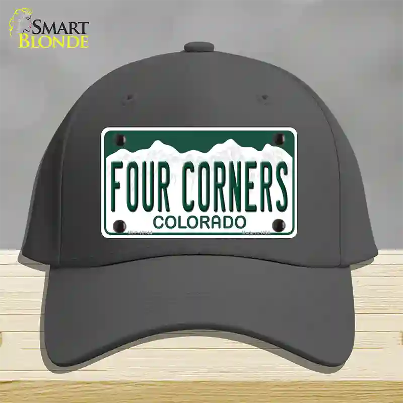 Four Corners Colorado Novelty License Plate Hat Cotton Charcoal
