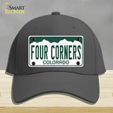 Four Corners Colorado Novelty License Plate Hat Cotton Charcoal