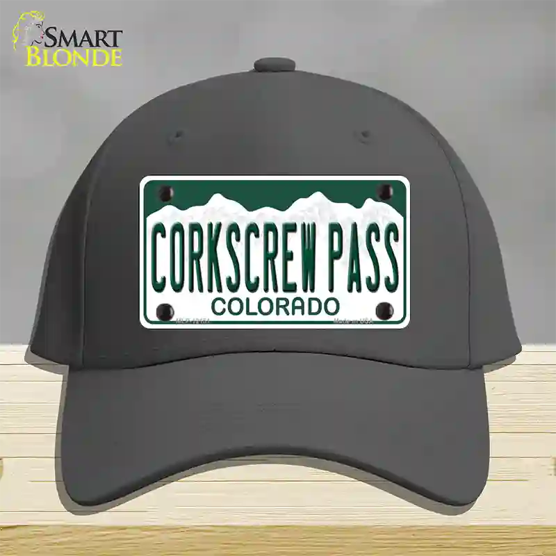 Corkscrew Pass Colorado Novelty License Plate Hat Cotton Charcoal