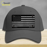American Flag Black and Gray Novelty License Plate Hat Cotton Charcoal