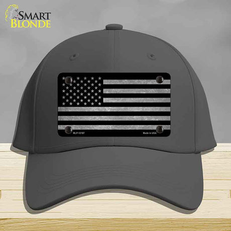 American Flag Black and Gray Novelty License Plate Hat Cotton Charcoal