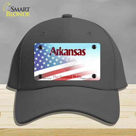 Arkansas with American Flag Novelty License Plate Hat HAT-MLP-12332