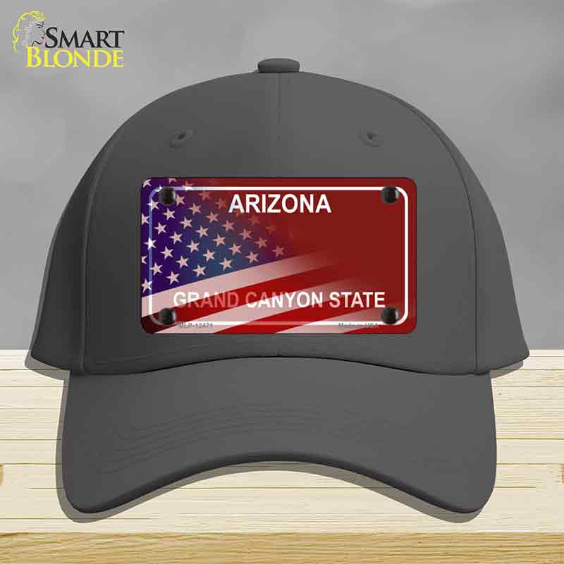 Arizona with American Flag Novelty License Plate Hat HAT-MLP-12471