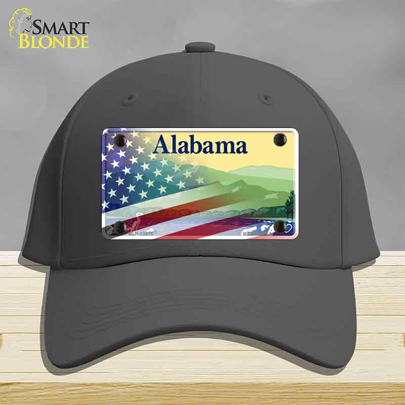 Alabama with American Flag Novelty License Plate Hat HAT-MLP-12475