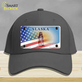 Alaska Bear with American Flag Novelty License Plate Hat HAT-MLP-12478