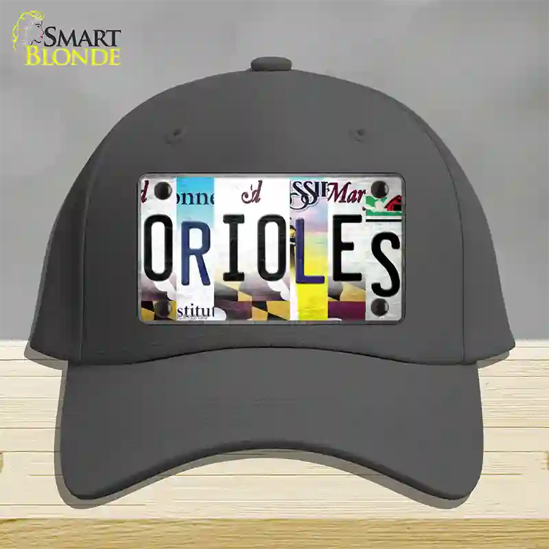 Orioles Strip Art Novelty License Plate Hat Tag Cotton Charcoal