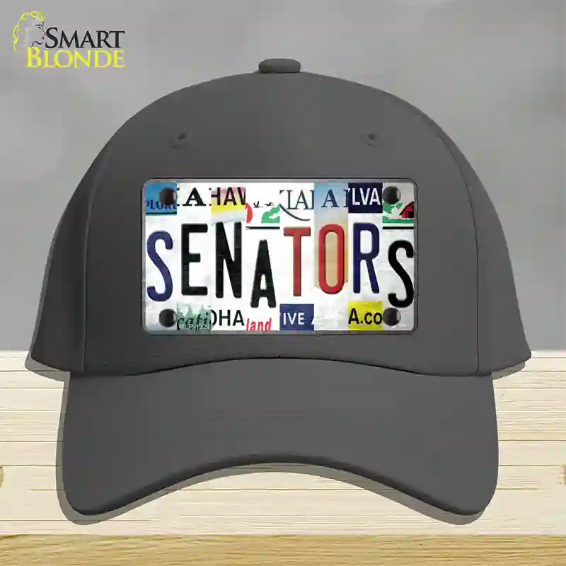 Senators Strip Art Novelty License Plate Hat Tag Cotton Charcoal