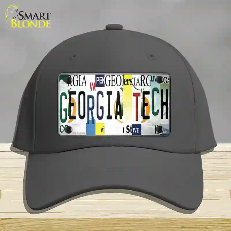 Georgia Tech Strip Art Novelty License Plate Hat Tag Cotton Charcoal