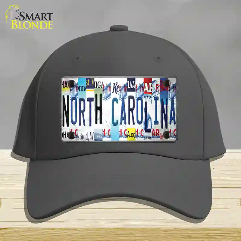 North Carolina Strip Art Novelty License Plate Hat Tag Cotton Charcoal