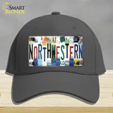 Northwestern Strip Art Novelty License Plate Hat Tag Cotton Charcoal
