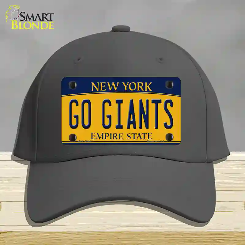 New York Go Giants Novelty License Plate Hat Tag Cotton Charcoal