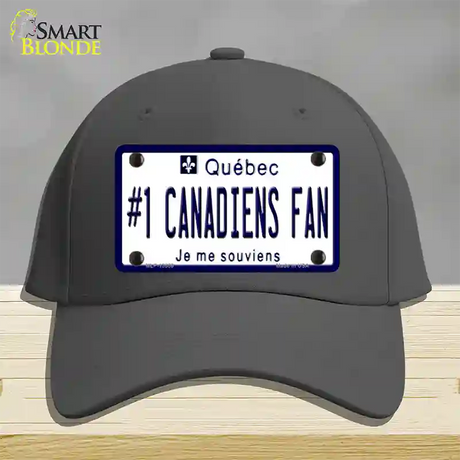 Number 1 Canadiens Fan Novelty License Plate Hat Tag Cotton / Charcoal