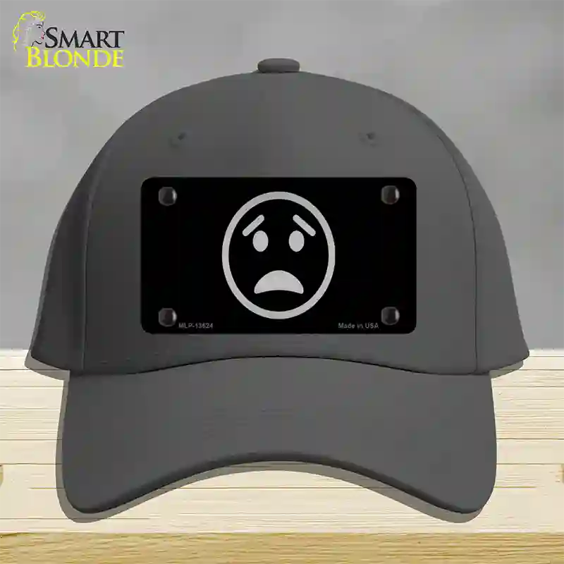 Worried Black Novelty License Plate Hat Tag Cotton Charcoal