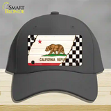 California Racing Flag Novelty License Plate Hat Tag Cotton Charcoal