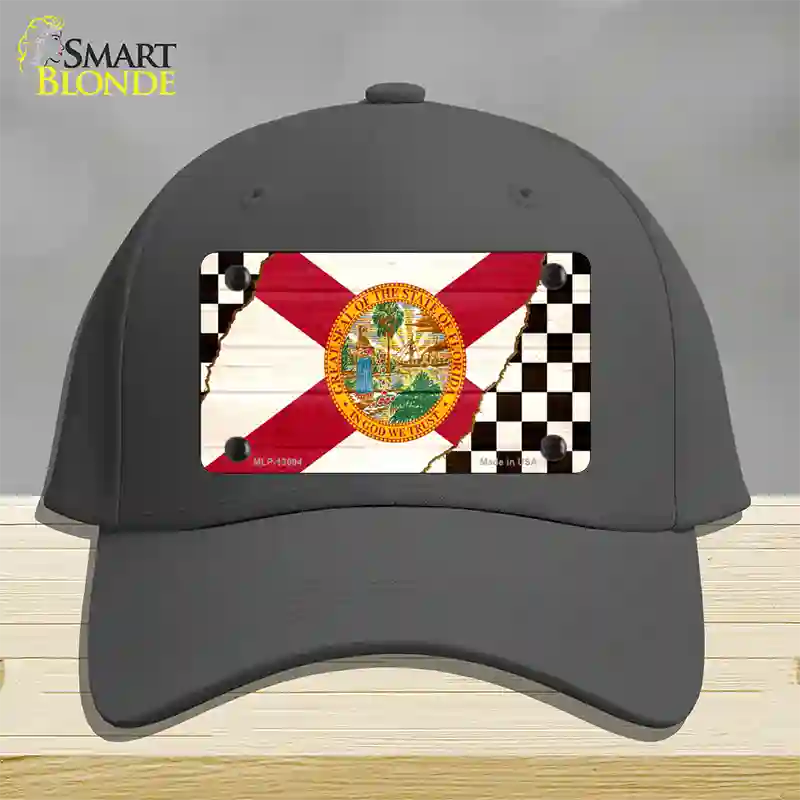 Florida Racing Flag Novelty License Plate Hat Tag Cotton Charcoal