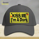 Kiss Me Im A Dork Novelty License Plate Hat Tag Cotton Charcoal