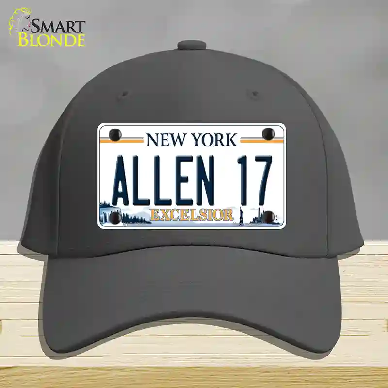 Allen 17 NY Excelsior Novelty License Plate Hat Tag Cotton Charcoal