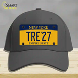 Tre 27 New York Yellow Novelty License Plate Hat Tag Cotton Charcoal