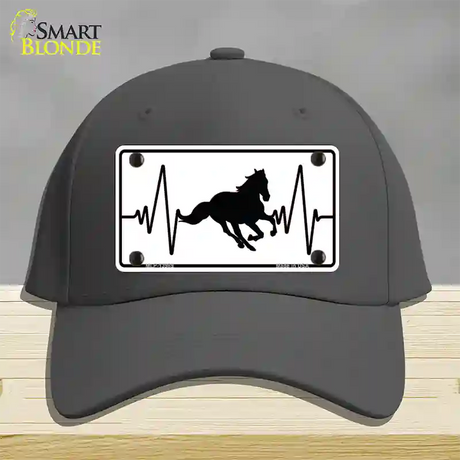 Horse Heart Beat Novelty License Plate Hat Tag Cotton / Charcoal