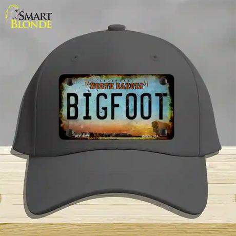 Bigfoot North Dakota Novelty License Plate Hat Tag Cotton / Charcoal