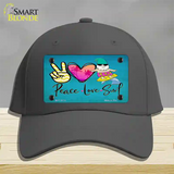 Peace Love Surf Novelty License Plate Hat Cotton / Charcoal