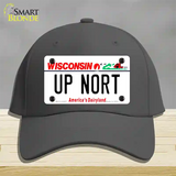 Up Nort Wisconsin Novelty License Plate Hat Cotton / Charcoal