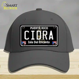 Cidra Puerto Rico Black Novelty License Plate Hat Cotton / Charcoal