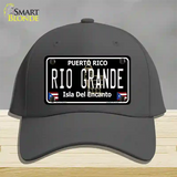 Rio Grande Puerto Rico Black Novelty License Plate Hat Cotton / Charcoal