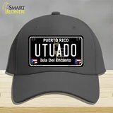 Utuado Puerto Rico Black Novelty License Plate Hat Cotton / Charcoal