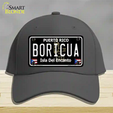 Boricua Puerto Rico Black Novelty License Plate Hat Cotton / Charcoal