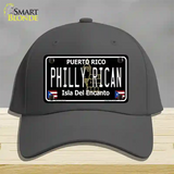 Philly Rican Puerto Rico Black Novelty License Plate Hat Cotton / Charcoal