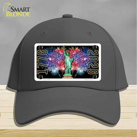 Lady Liberty Fireworks Novelty License Plate Hat HAT-MLP-14549 Cotton Charcoal