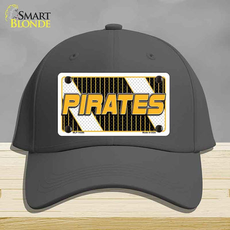 Black cap with 'PIRATES' license plate design on a gray background