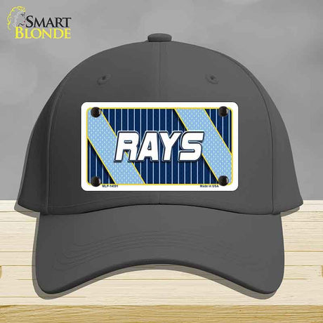 Black cap with a 'RAYS' license plate design on a gray background