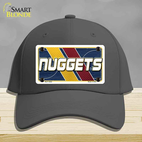 Black cap with a 'NUGGETS' license plate design on a gray background
