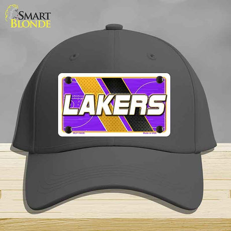 Black cap with Lakers logo on a gray background