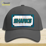 SHARKS Graphic Novelty License Plate Hat HAT-MLP-14679 Cotton Charcoal