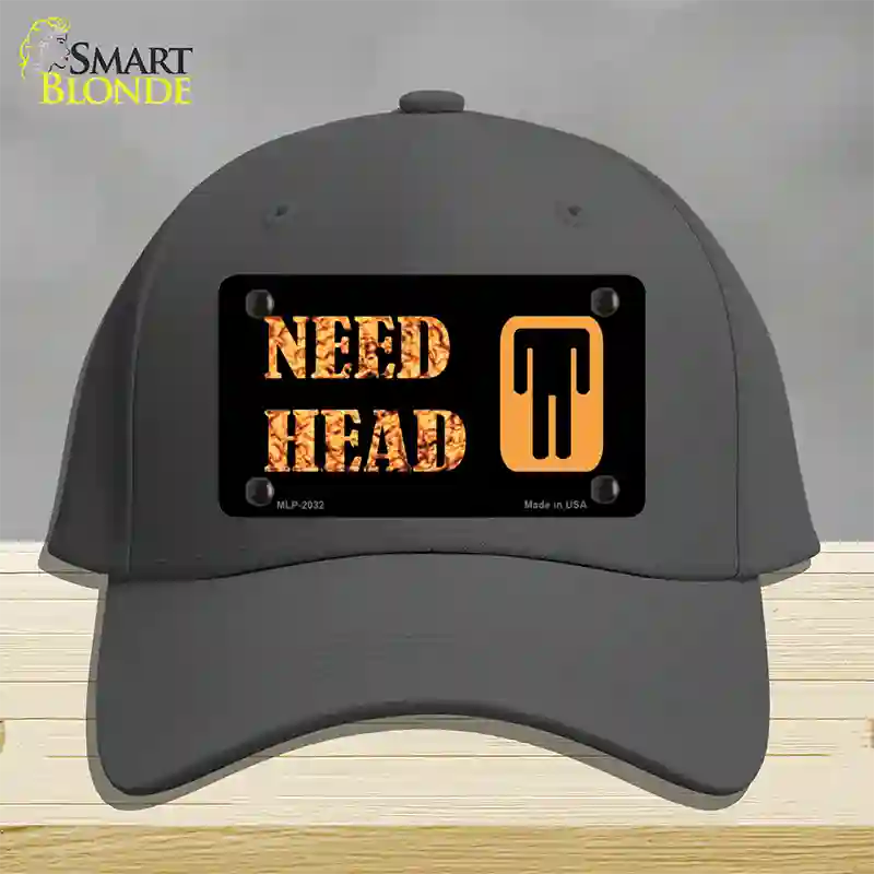 Need Head Novelty License Plate Hat Cotton / Charcoal