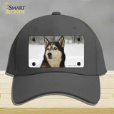 Husky Dog Novelty License Plate Hat Cotton / Charcoal