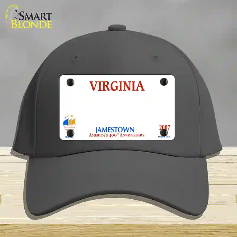 Virginia State Blank Novelty License Plate Hat Cotton / Charcoal