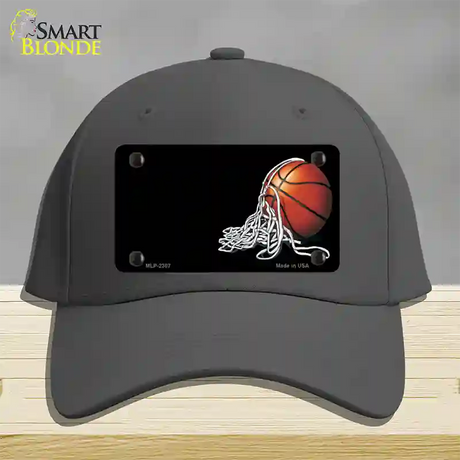 Basketball With Net Offset Novelty License Plate Hat Cotton / Charcoal