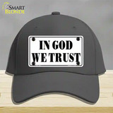 In God We Trust Novelty License Plate Hat Cotton / Charcoal